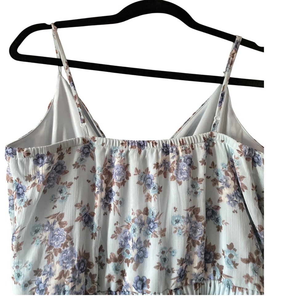 Trixxi Floral Print Romper - Surplice Neck, Drawstring Waist - Size S - Picture 7 of 13